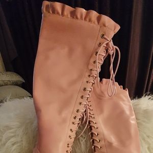 NEW Pink knee high boots